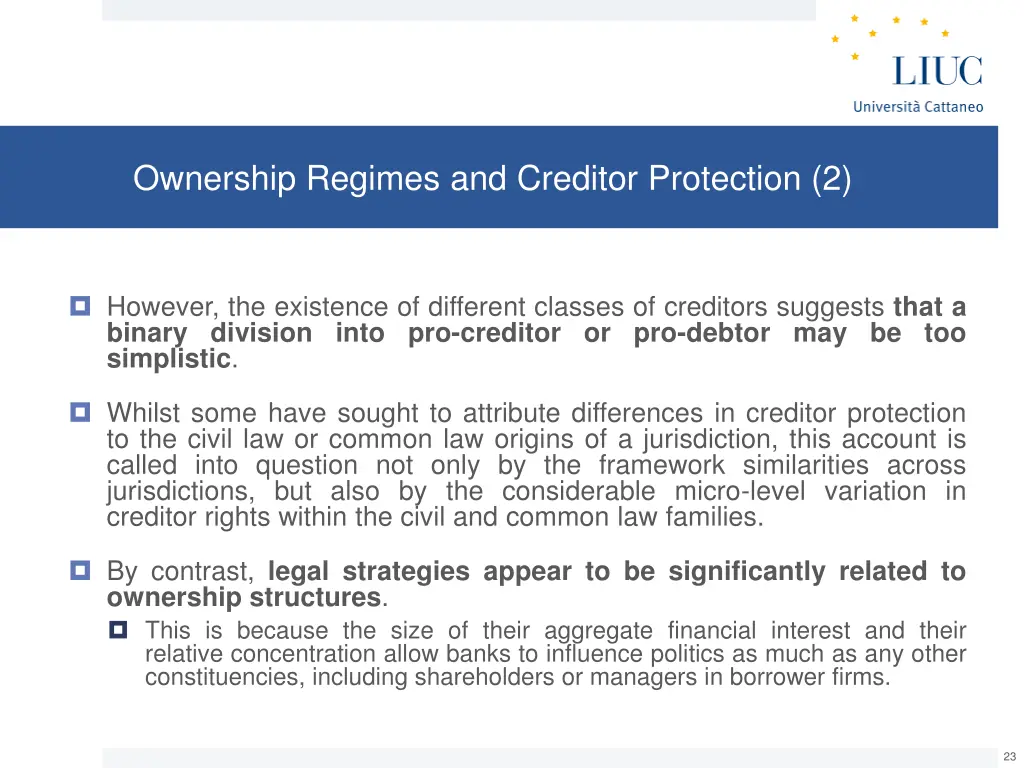 ownership regimes and creditor protection 2