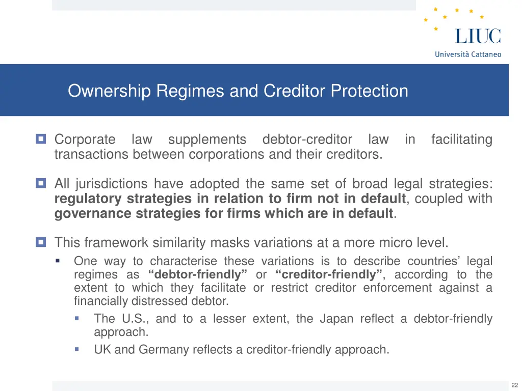 ownership regimes and creditor protection