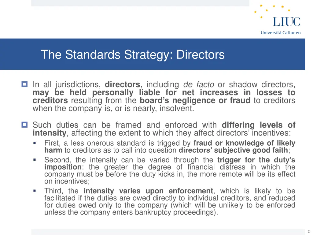 the standards strategy directors