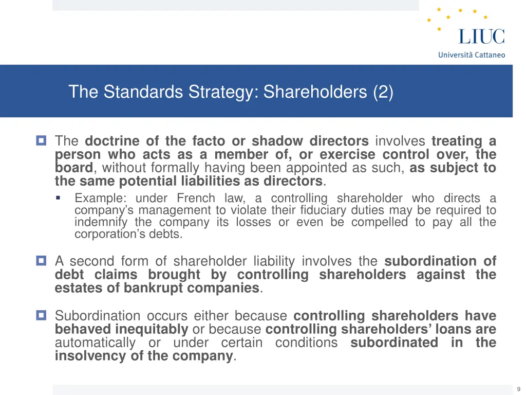 the standards strategy shareholders 2