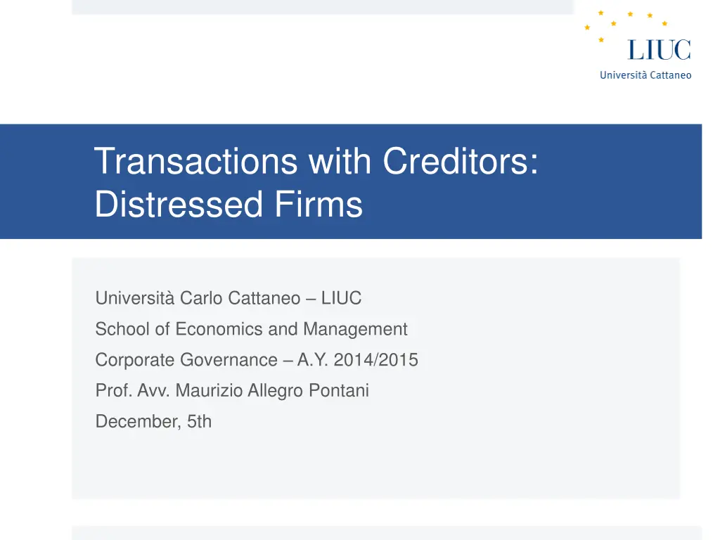 transactions with creditors distressed firms