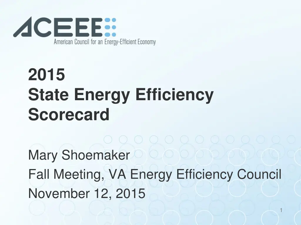 2015 state energy efficiency scorecard