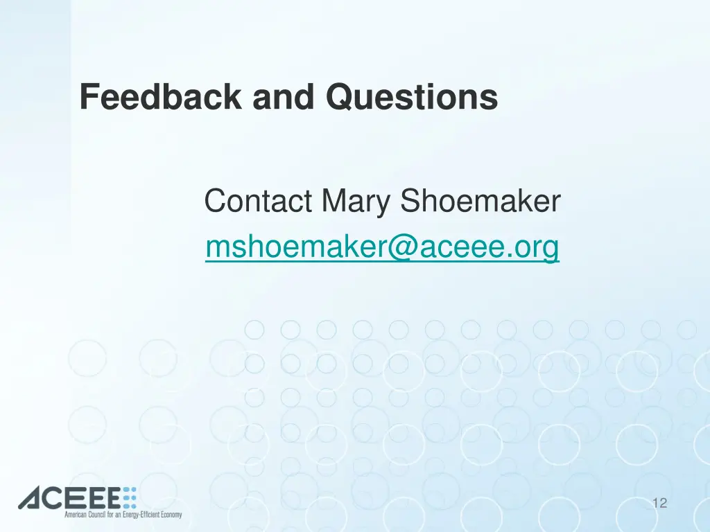 feedback and questions