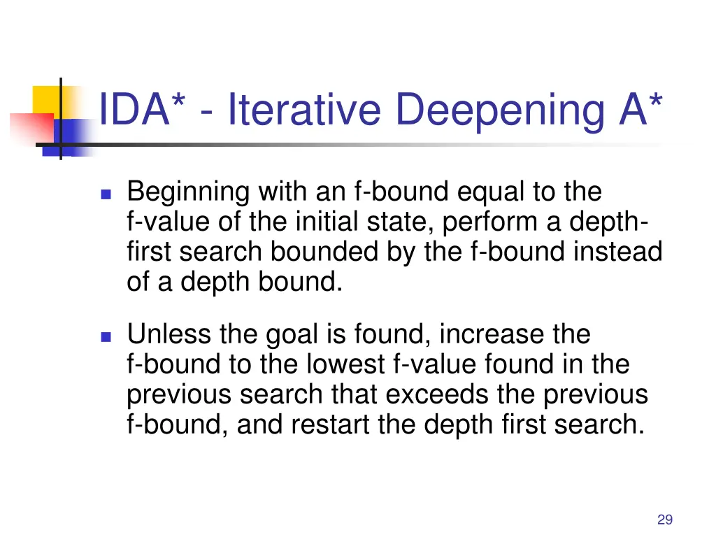ida iterative deepening a