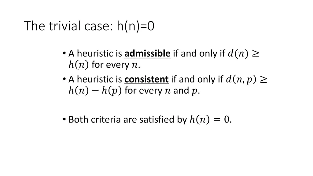the trivial case h n 0