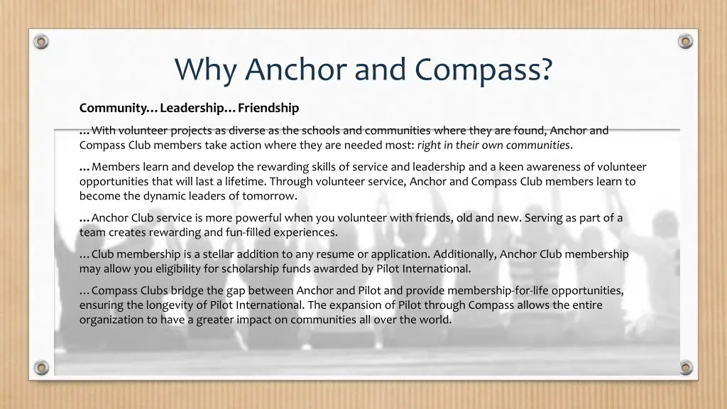 why anchor and compass