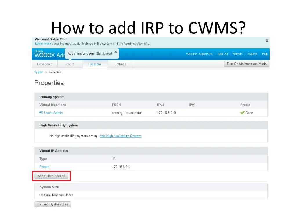 how to add irp to cwms 3