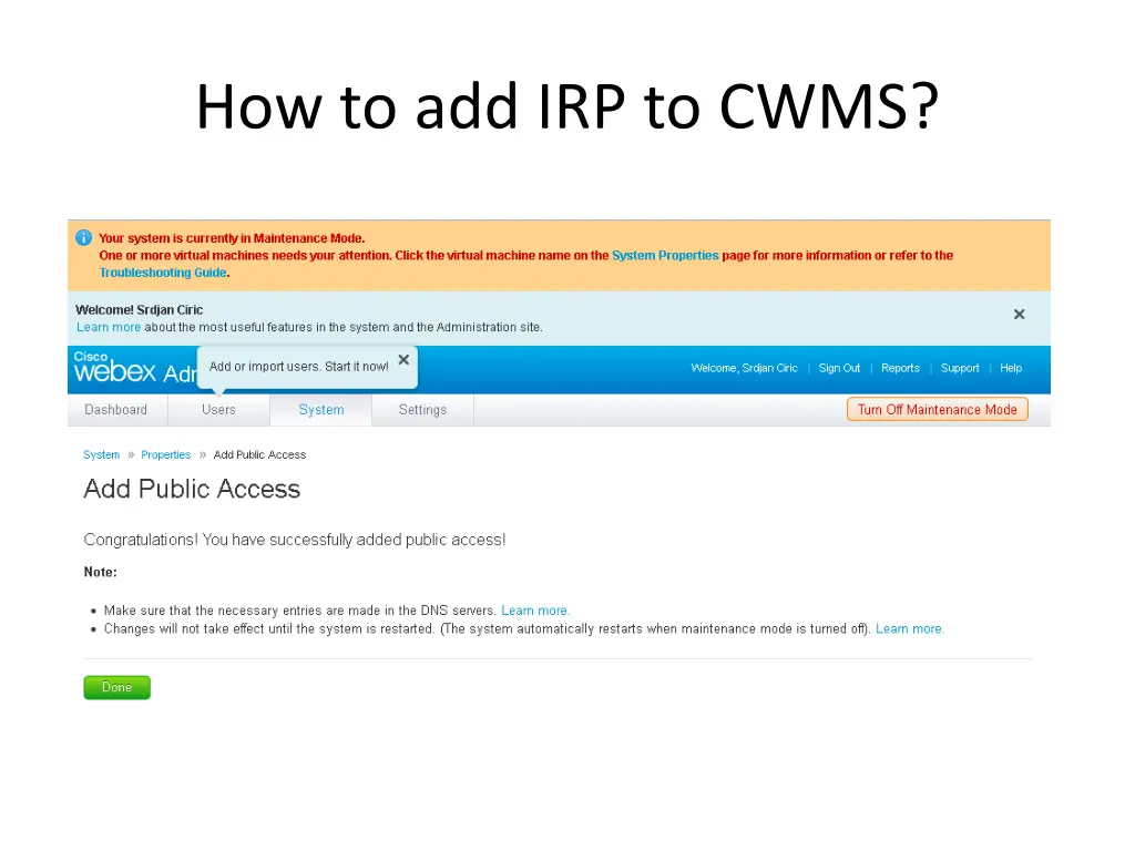 how to add irp to cwms 7