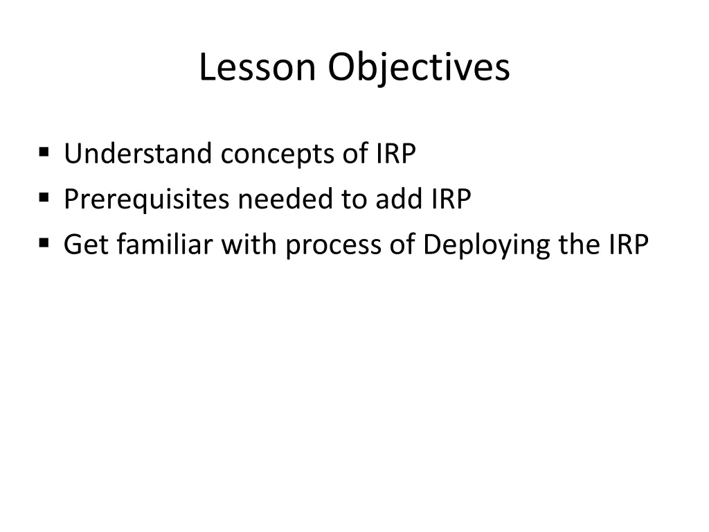 lesson objectives