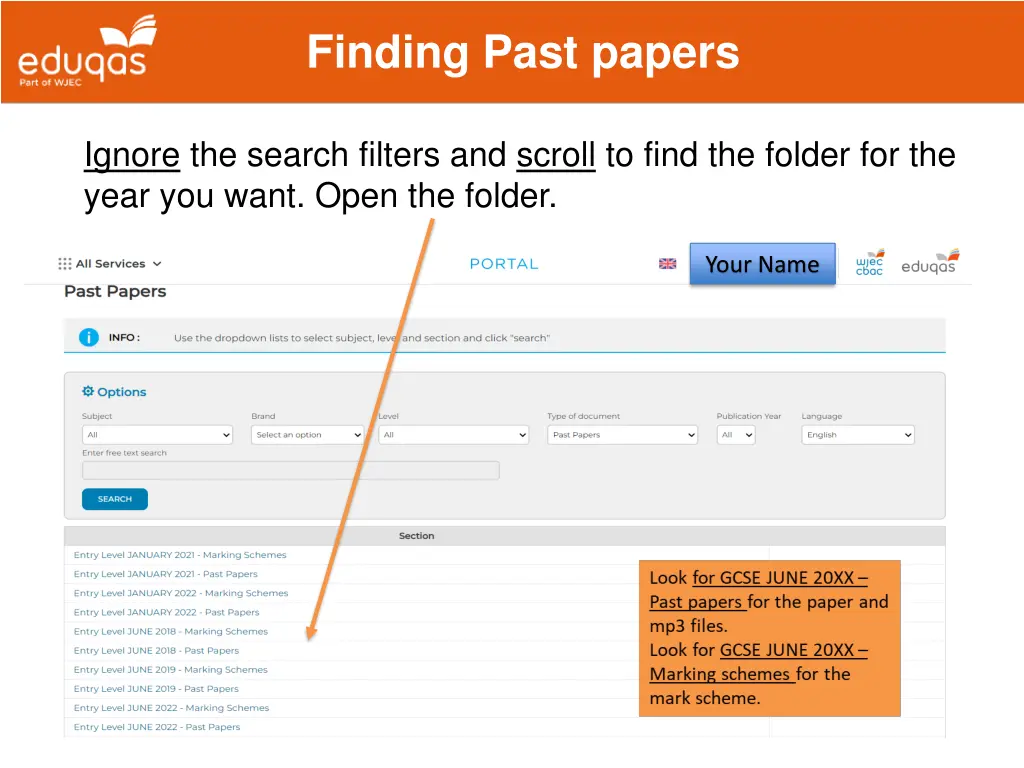 finding past papers 1