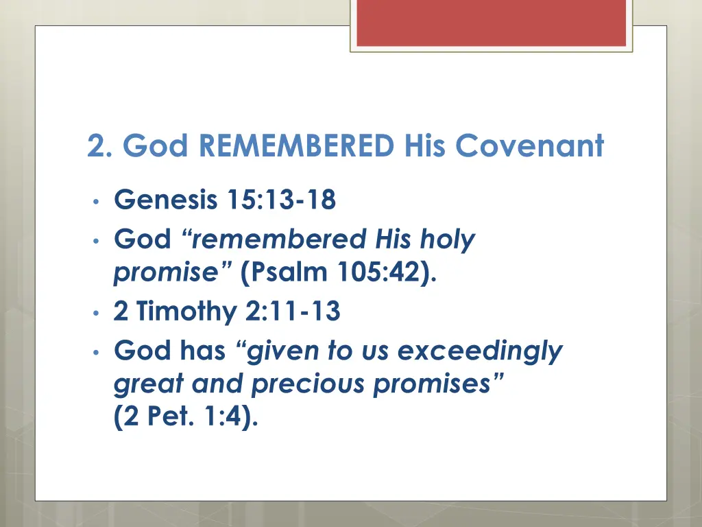 2 god remembered his covenant