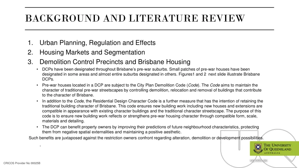 background and literature review