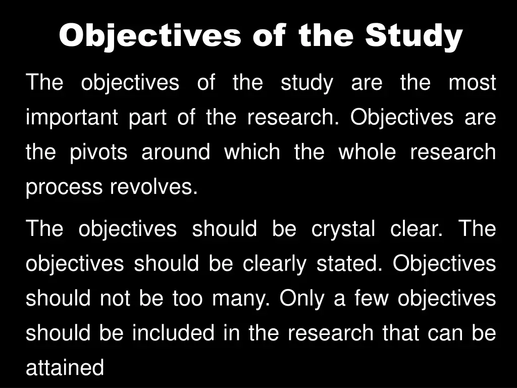 objectives of the study