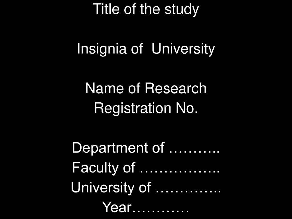 title of the study