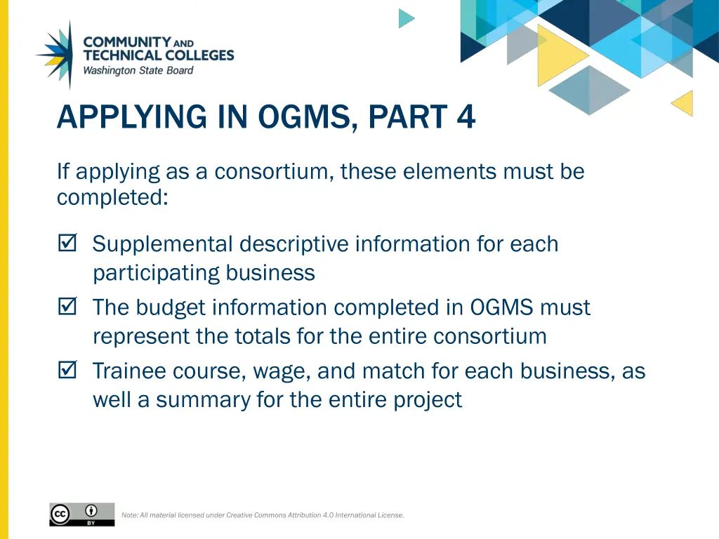 applying in ogms part 4