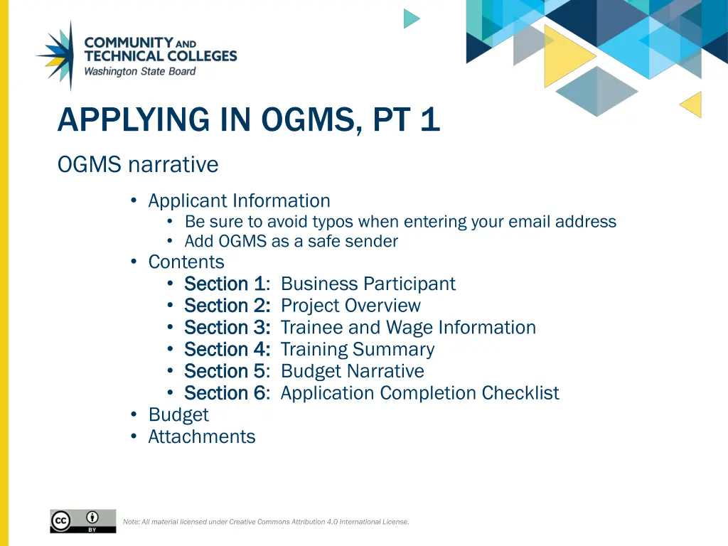 applying in ogms pt 1 ogms narrative