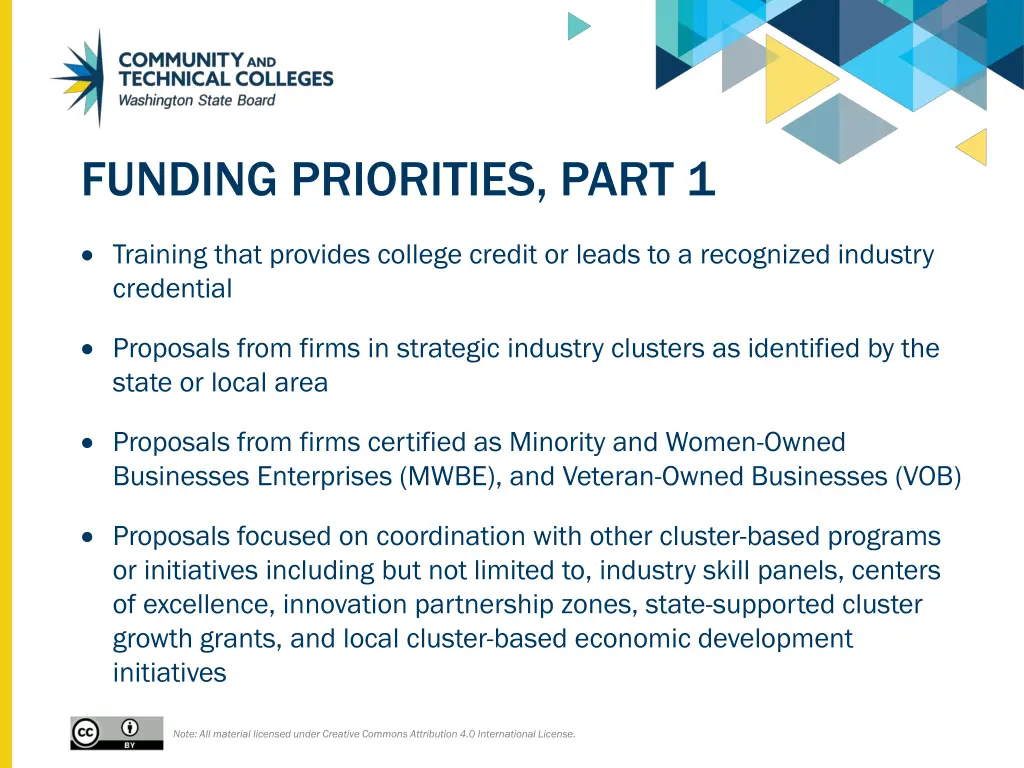 funding priorities part 1