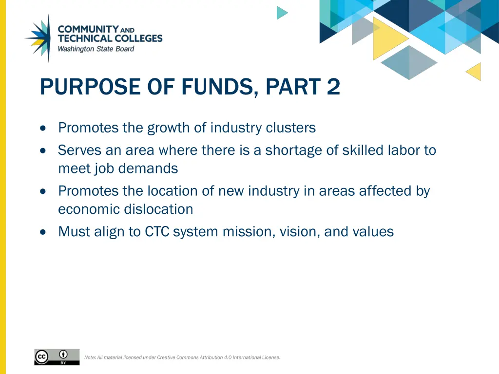 purpose of funds part 2