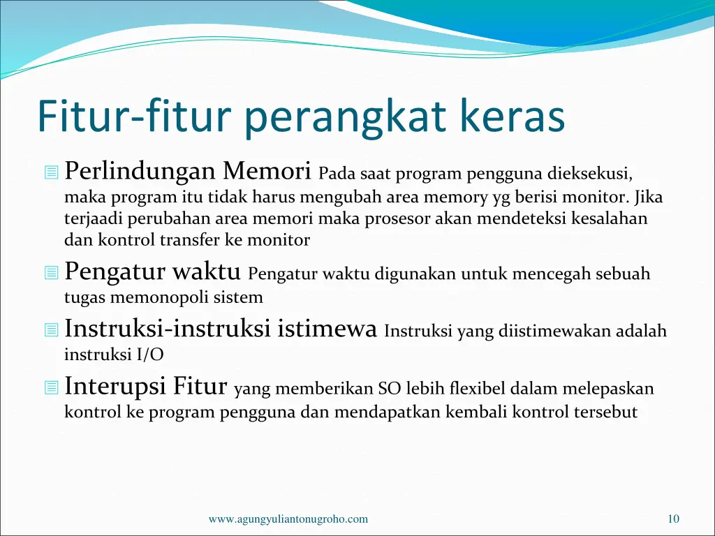 fitur fitur perangkat keras perlindungan memori