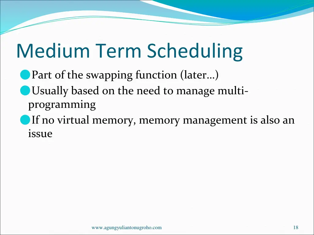 medium term scheduling