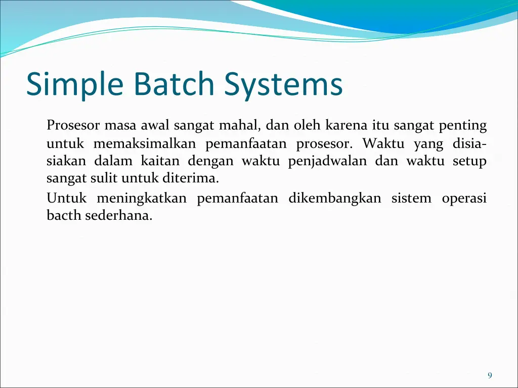 simple batch systems