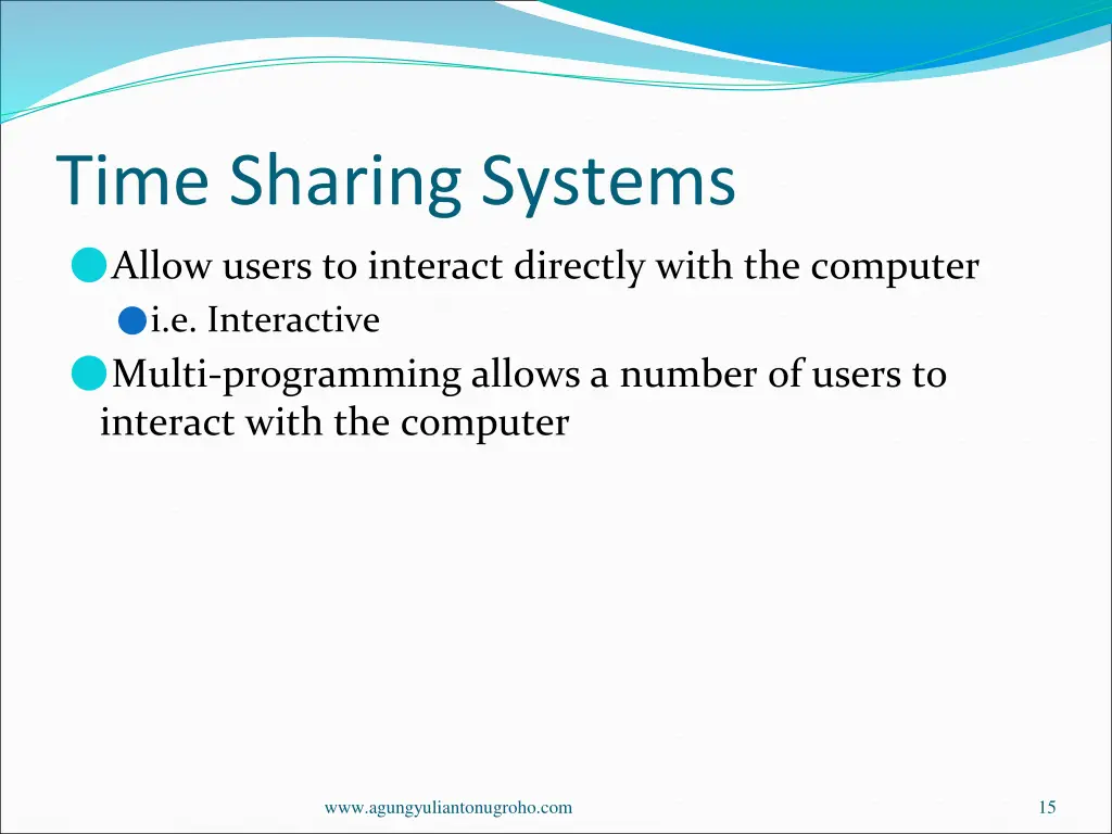 time sharing systems