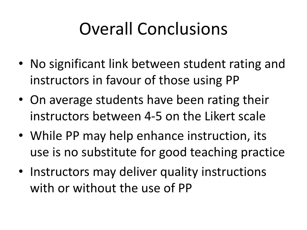 overall conclusions
