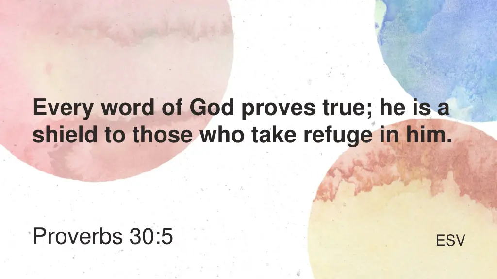 every word of god proves true he is a shield