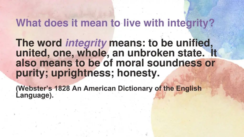 what does it mean to live with integrity