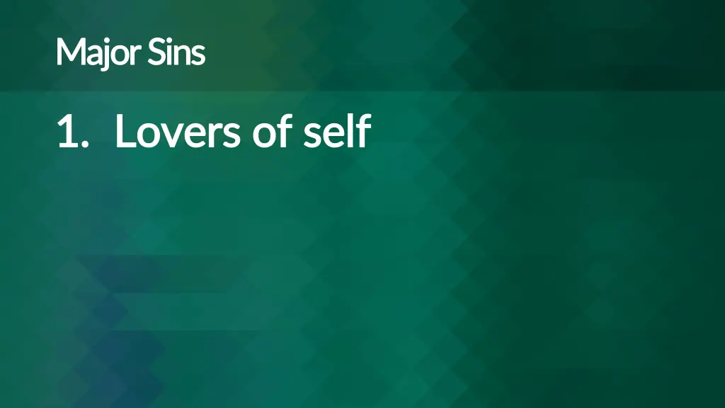 major sins major sins