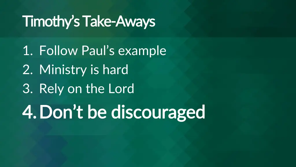 timothy s take timothy s take aways 3