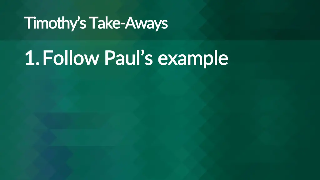 timothy s take timothy s take aways