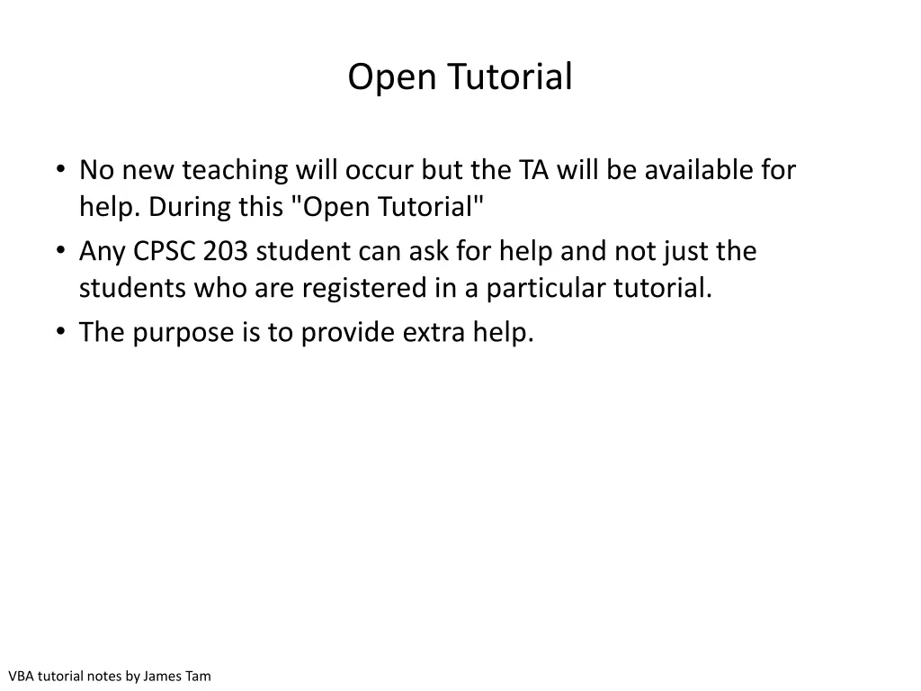 open tutorial