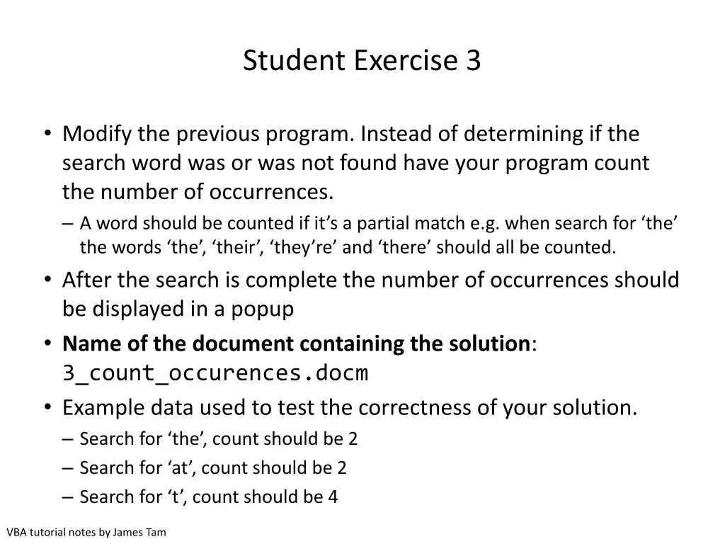 student exercise 3