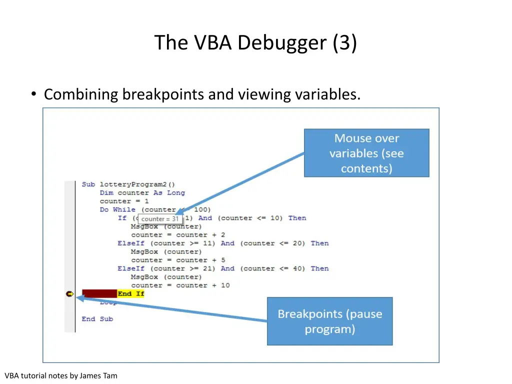 the vba debugger 3