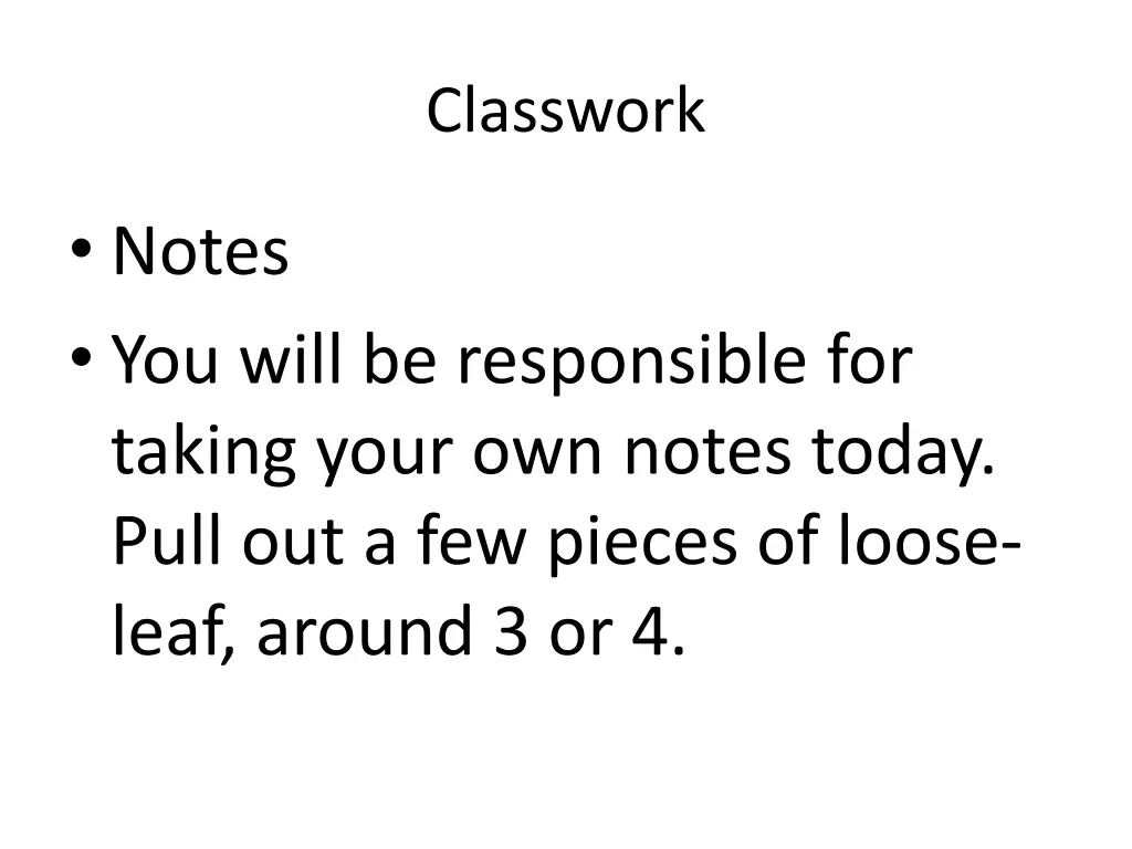 classwork