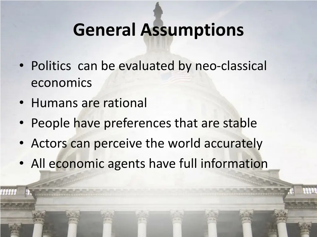 general assumptions