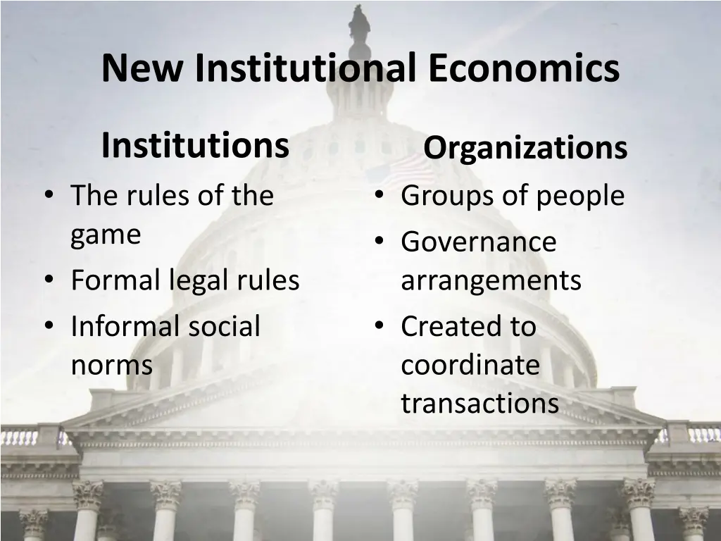 new institutional economics 6