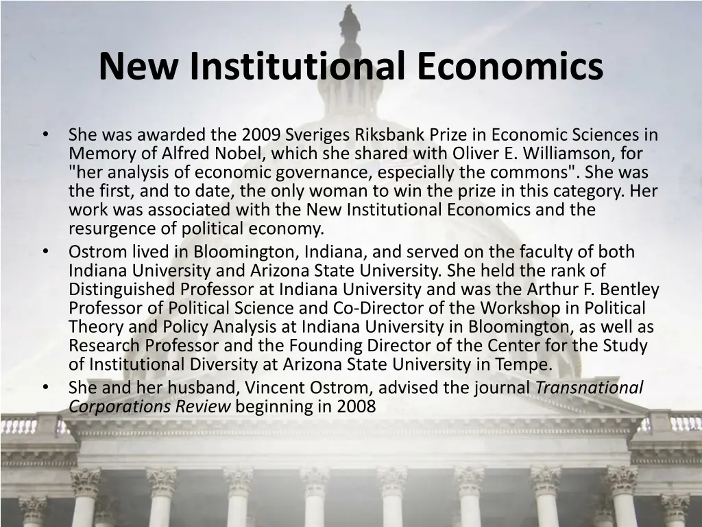 new institutional economics 9