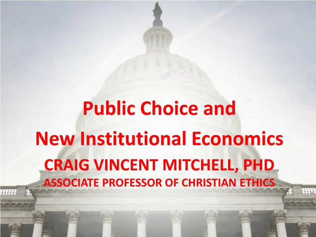 public choice and new institutional economics