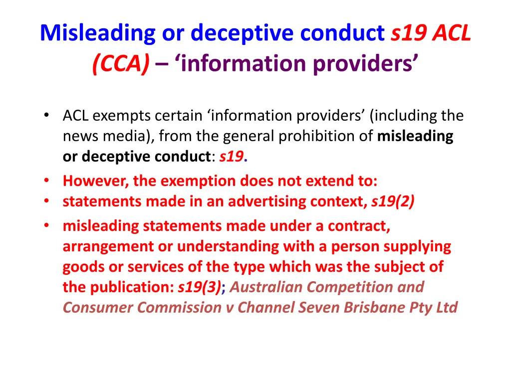 misleading or deceptive conduct 1