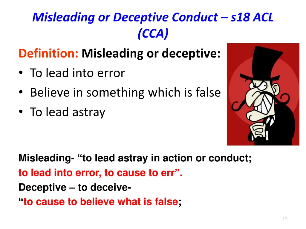 misleading or deceptive conduct