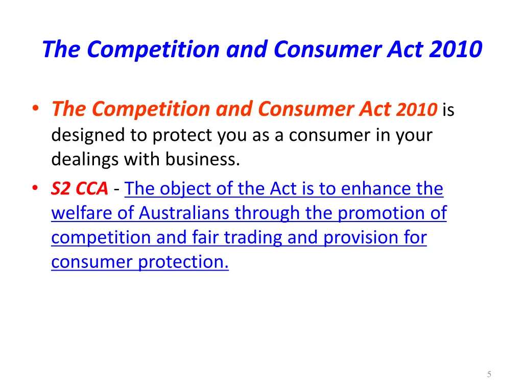 the competition and consumer act 2010 1