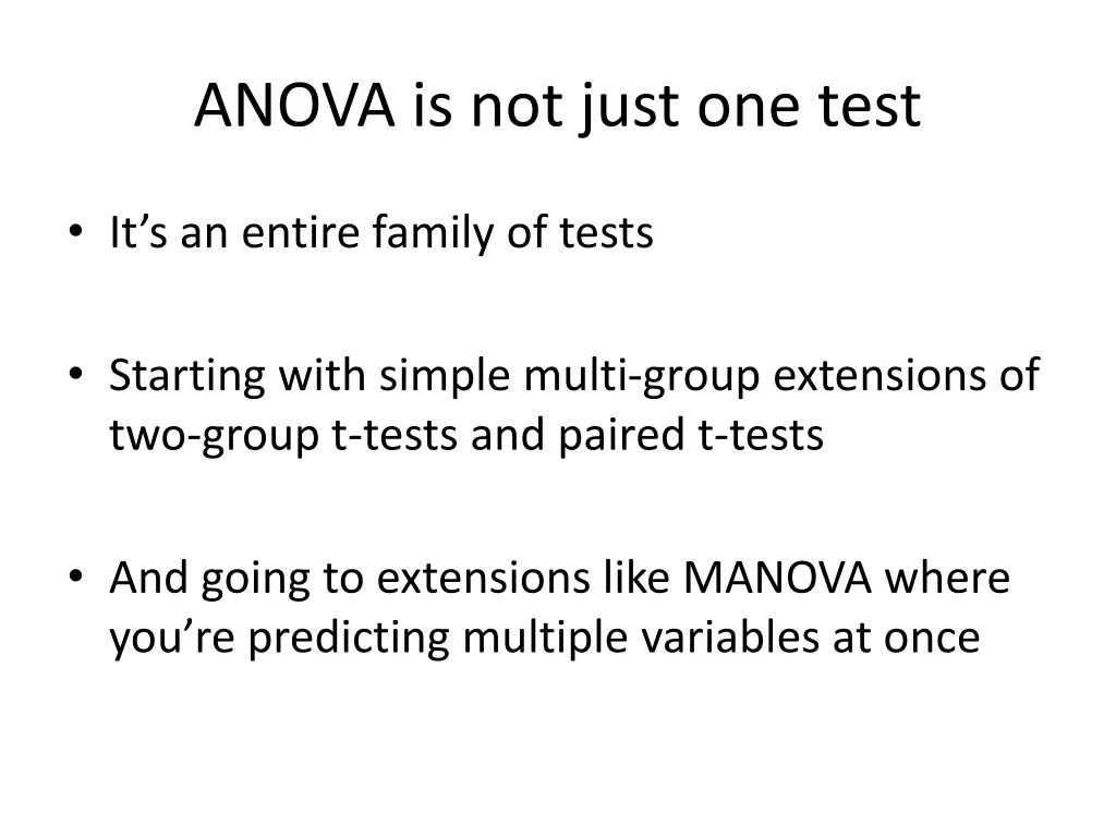 anova is not just one test