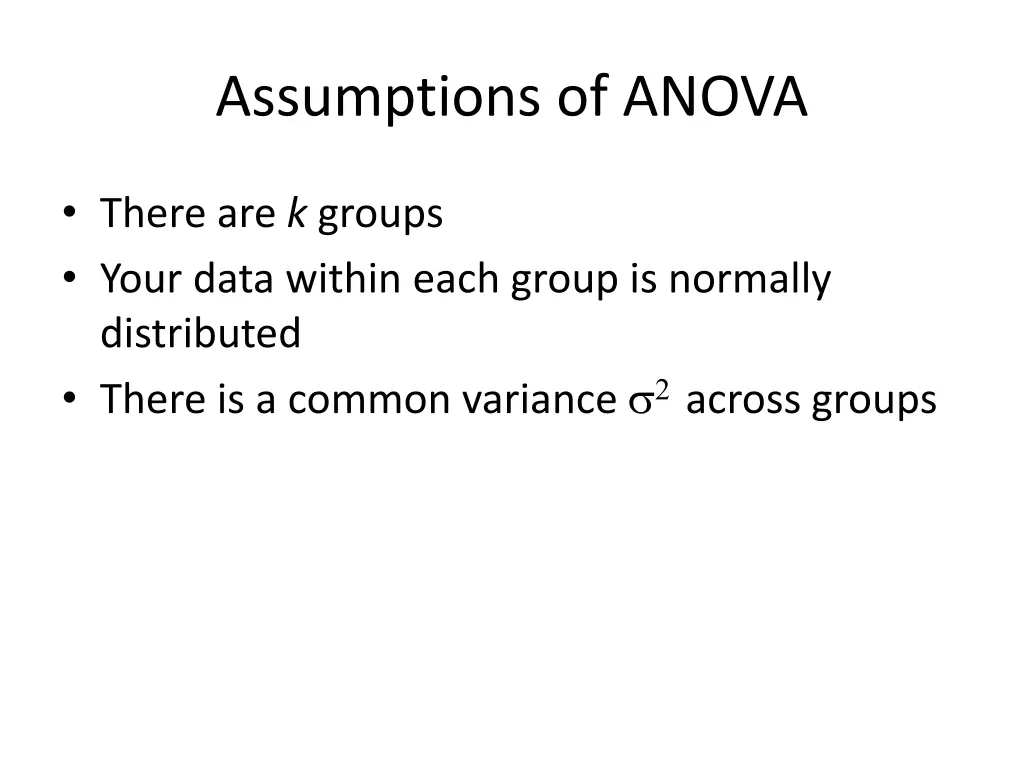 assumptions of anova