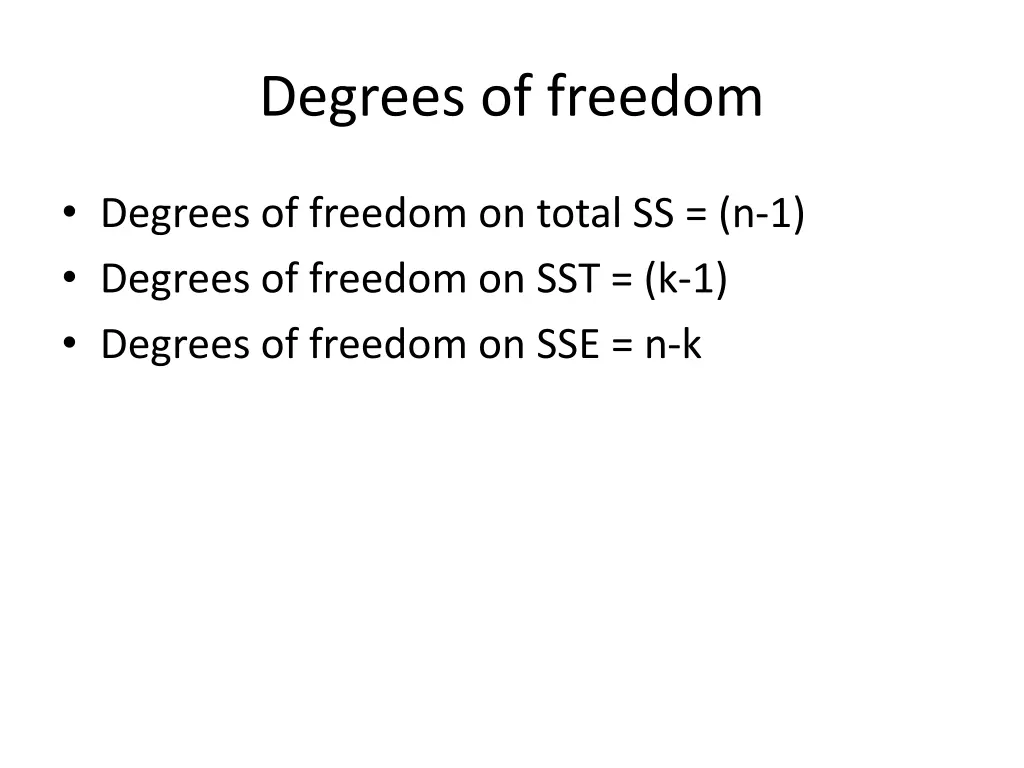 degrees of freedom