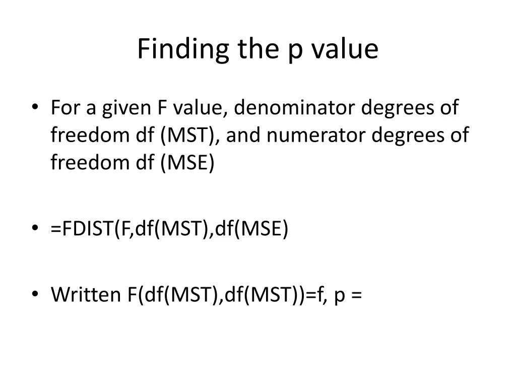 finding the p value
