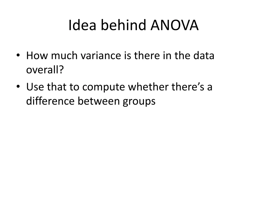idea behind anova