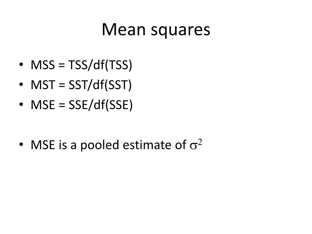 mean squares