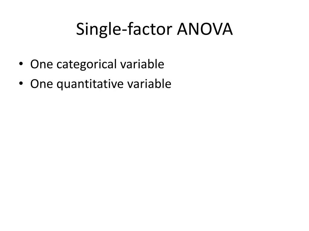 single factor anova